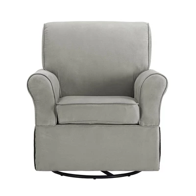 Baby Relax Emmie Swivel Glider & Ottoman Set - Gray Microfiber 2 Baby Relax Emmie Swivel Glider & Ottoman Set - Gray Microfiber - Image 2
