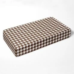 Bacati - Chocolate Houndstooth 100 Percent Cotton Universal Baby US Standard Crib Or Toddler Bed Fitted Sheet
