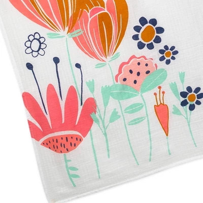 Honest Baby Organic Cotton Muslin Giftable Milestone Blanket - Flower Power 2 Honest Baby Organic Cotton Muslin Giftable Milestone Blanket - Flower Power - Image 2