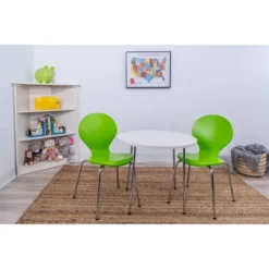 3pc Kids' Table And Chair Set With Chrome Legs - Gift Mark