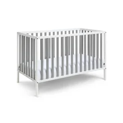 Baby Cache Deux Remi 3-in-1 Convertible Island Crib - White/Gray