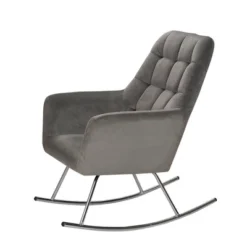 Gift Mark Deluxe Adult Rocking Chair With Chrome Legs - Gray