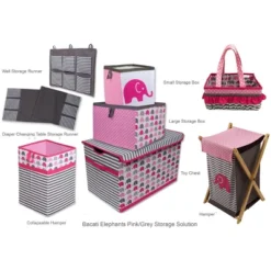 Bacati - Elephant Pink/Gray Collapsible Laundry Hamper 8 Bacati - Elephant Pink/Gray Collapsible Laundry Hamper -Baby Dream Shop GUEST 651c82ef 78a1 46b0 b66c 605826eaaf4c