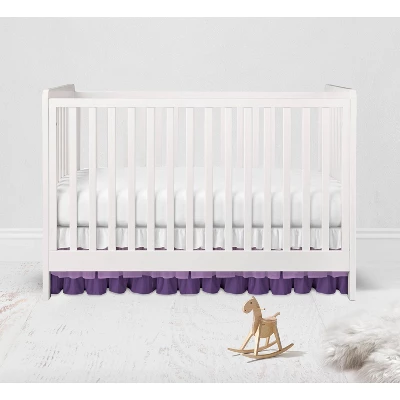 Bacati - 3 Layer Ruffled Crib/Toddler Bed Skirt - White/Lilac/Purple 3 Bacati - 3 Layer Ruffled Crib/Toddler Bed Skirt - White/Lilac/Purple - Image 3