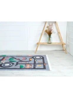 Mother Ruggers Town Square Machine Washable Colorful Kid's Rug