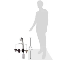 Bacati - Elephants White/Grey Musical Mobile