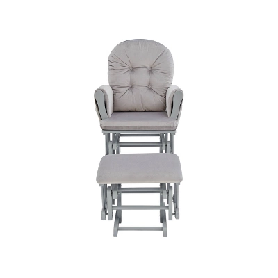Suite Bebe Mason Glider And Ottoman - Gray Wood And Light Gray Fabric 2 Suite Bebe Mason Glider And Ottoman - Gray Wood And Light Gray Fabric - Image 2