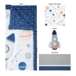 Sammy & Lou Cosmic Rocket Crib Bedding Set - 4pc
