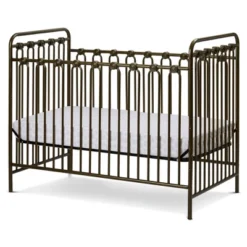 L.A. Baby Napa 3-in-1 Convertible Full Sized Metal Crib - Golden Nugget