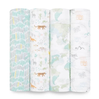 Aden + Anais Essentials Muslin Swaddle Blankets - 4pk 6 Aden + Anais Essentials Muslin Swaddle Blankets - 4pk - Image 6