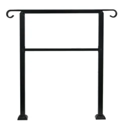 JOMEED UP040 1, 2, Or 3 Step Wrought Iron Transitional Entrance Handrail With Hardware For Outdoor Spaces, Walkways, Patios, And More, Black 6 JOMEED UP040 1, 2, Or 3 Step Wrought Iron Transitional Entrance Handrail With Hardware For Outdoor Spaces, Walkways, Patios, And More, Black -Baby Dream Shop GUEST d0c06c29 da15 4279 a002 f554da2b17c5