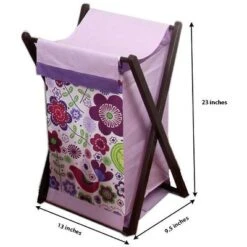 Bacati - Botanical Purple Laundry Hamper With Wooden Frame 8 Bacati - Botanical Purple Laundry Hamper With Wooden Frame -Baby Dream Shop GUEST d8d44033 ff5d 4052 a54b 9acce321cbc9
