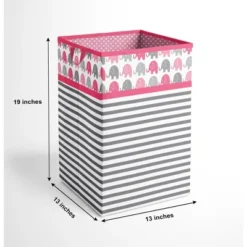 Bacati - Elephant Pink/Gray Collapsible Laundry Hamper 7 Bacati - Elephant Pink/Gray Collapsible Laundry Hamper -Baby Dream Shop GUEST daa3afc1 58a7 4608 902e 771eedb7df98