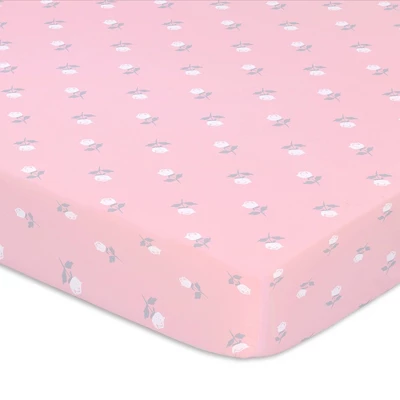 The Peanutshell Fitted Playard Sheets - Pink Roses And Ditsy Floral - 2pk 1 The Peanutshell Fitted Playard Sheets - Pink Roses And Ditsy Floral - 2pk