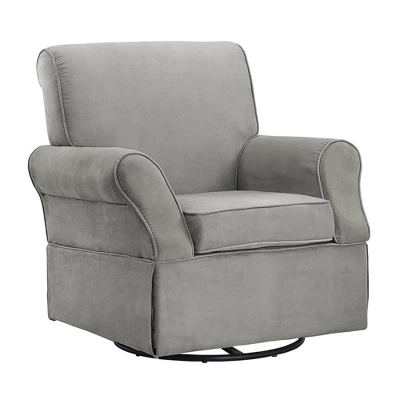 Baby Relax Emmie Swivel Glider & Ottoman Set - Gray Microfiber 3 Baby Relax Emmie Swivel Glider & Ottoman Set - Gray Microfiber - Image 3