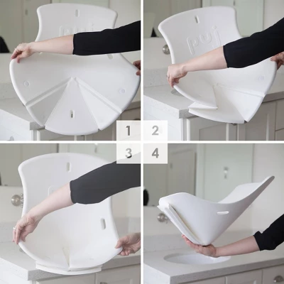 Puj Soft Foldable Infant Bath Tub - White 4 Puj Soft Foldable Infant Bath Tub - White - Image 4