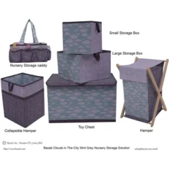 Bacati - Clouds In The City Mint//Gray Collapsible Laundry Hamper 8 Bacati - Clouds In The City Mint//Gray Collapsible Laundry Hamper -Baby Dream Shop GUEST f75fbb54 ae59 46cf a85b ad5dae9e2cc3